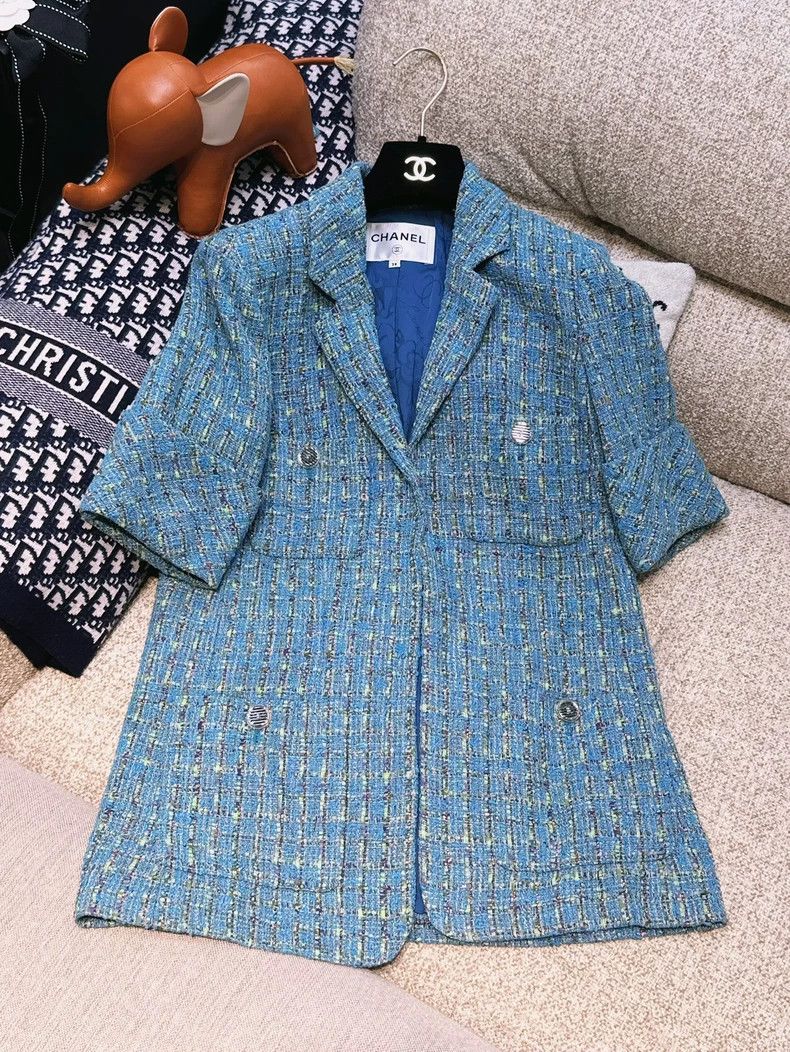 Chanel Chanel 17S Blue Tweed Four-Pocket Jacket - dmc Size US S / EU 44-46 / 1 - 1 Thumbnail