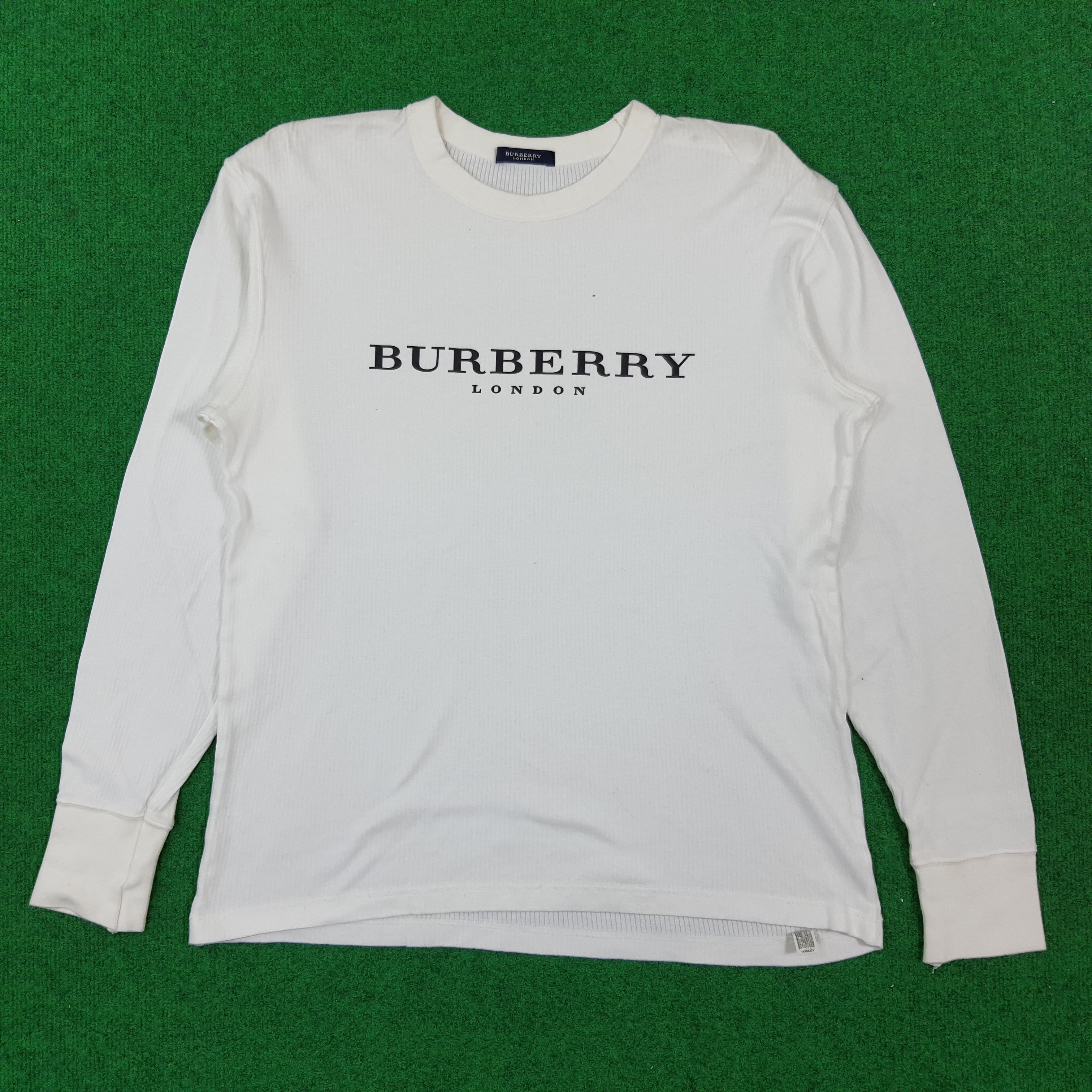 Burberry × Vintage Vintage Burberry London Corduroy Long Sleeve Tshirt Size US L / EU 52-54 / 3 - 1 Thumbnail