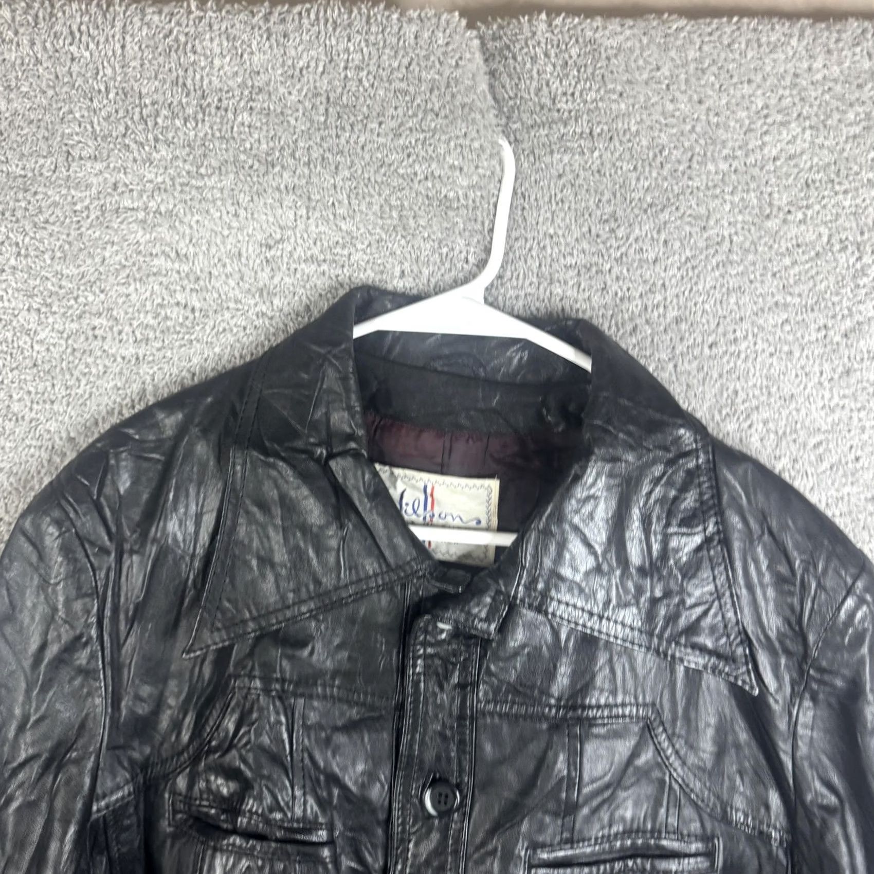 House of CB VINTAGE Wilson's House Of Suede And Leather Jacket Womens Medium Black Button Jacket Size M / US 6-8 / IT 42-44 - 7 Thumbnail