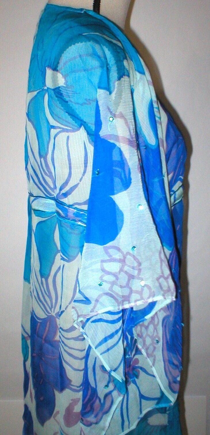 Antik Batik Silk Tunic Top Women Antik Batik M Blue Purple Swim Cover Up Size M / US 6-8 / IT 42-44 - 6 Thumbnail