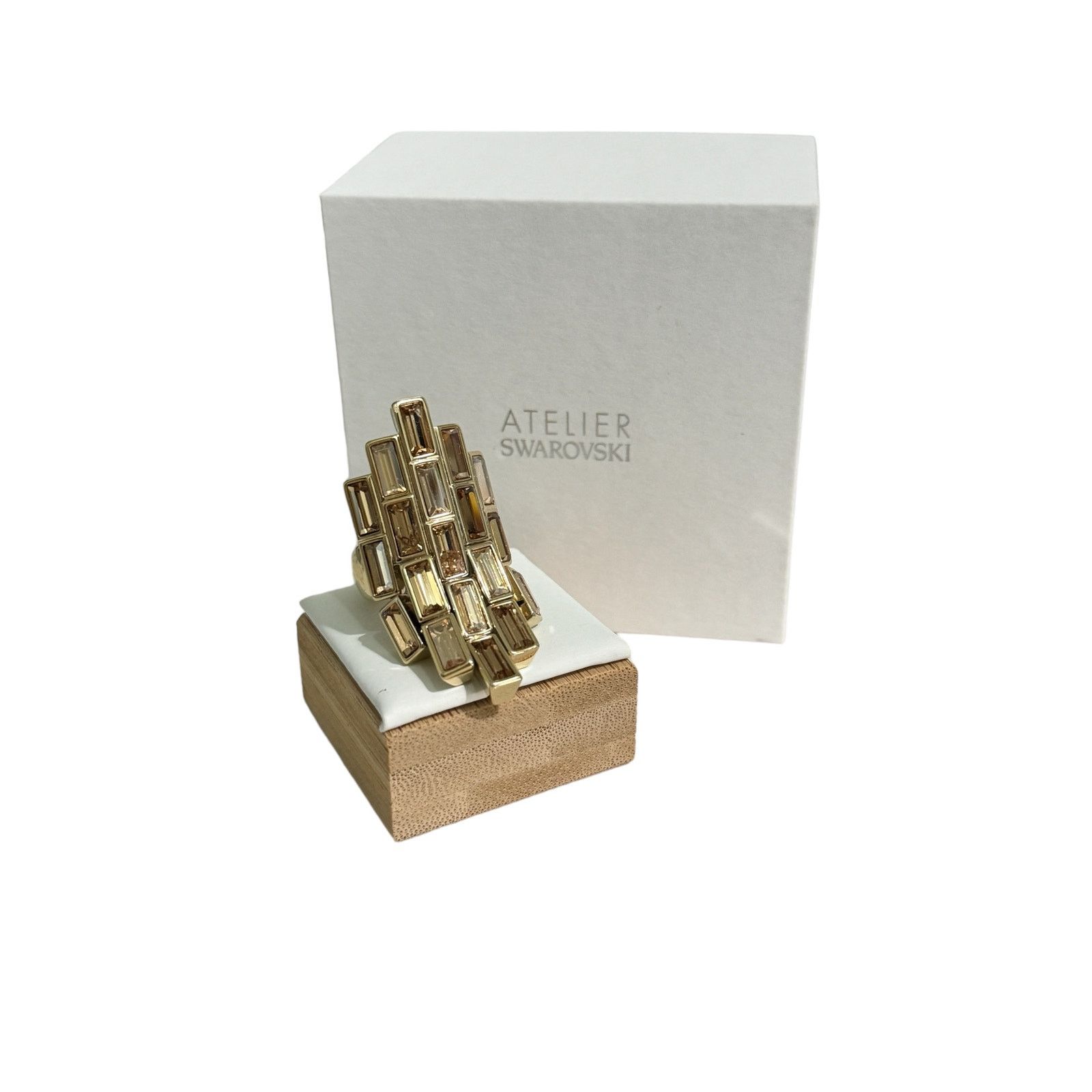 Swarovski Swarovski Atelier Fluid Azzurro Ring Golden Size 7/55 Size ONE SIZE - 2 Thumbnail