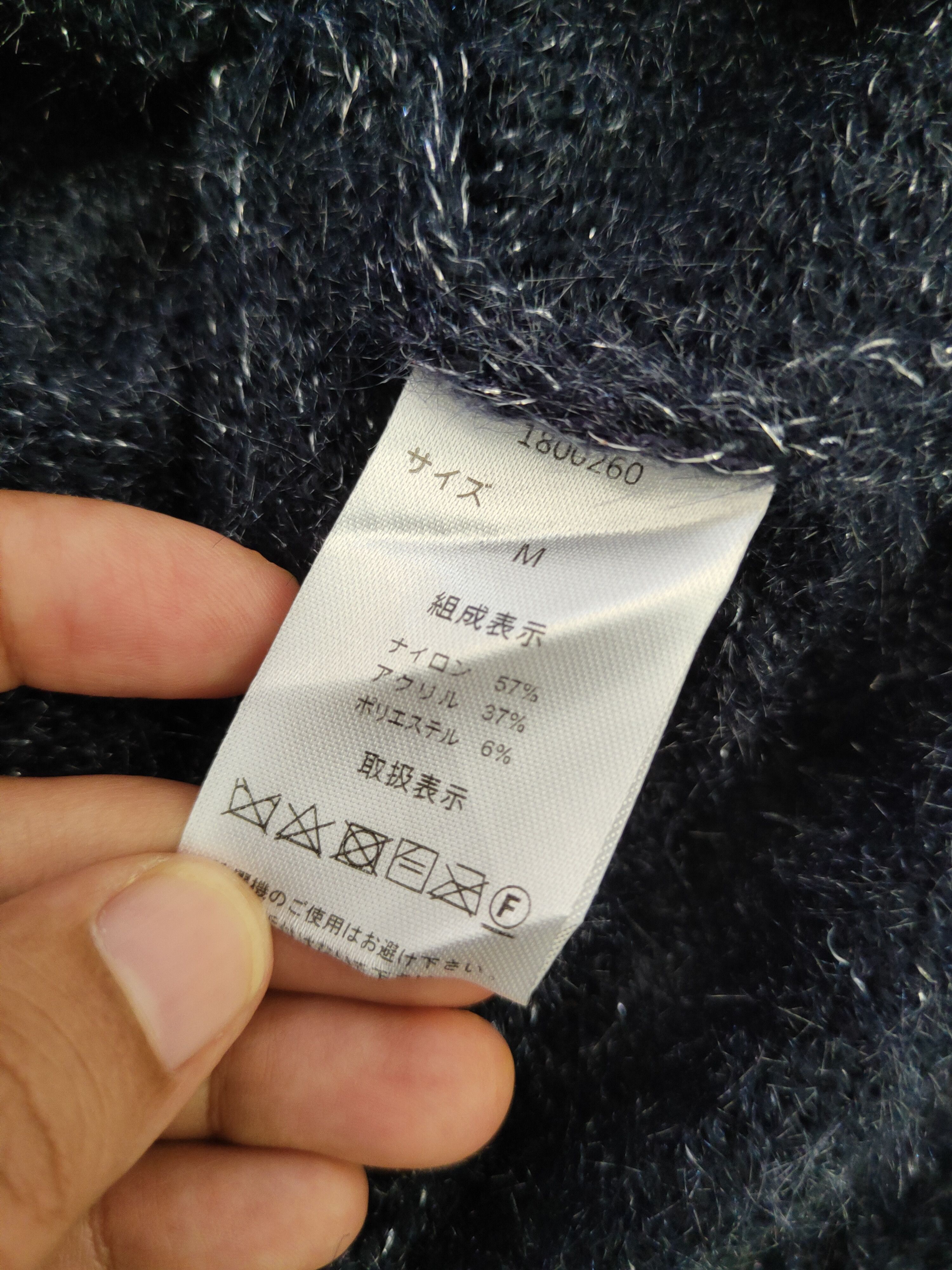Japanese Brand DL Zootie Navy Fur Mohair Knitwear #46-496 Size M / US 6-8 / IT 42-44 - 13 Thumbnail