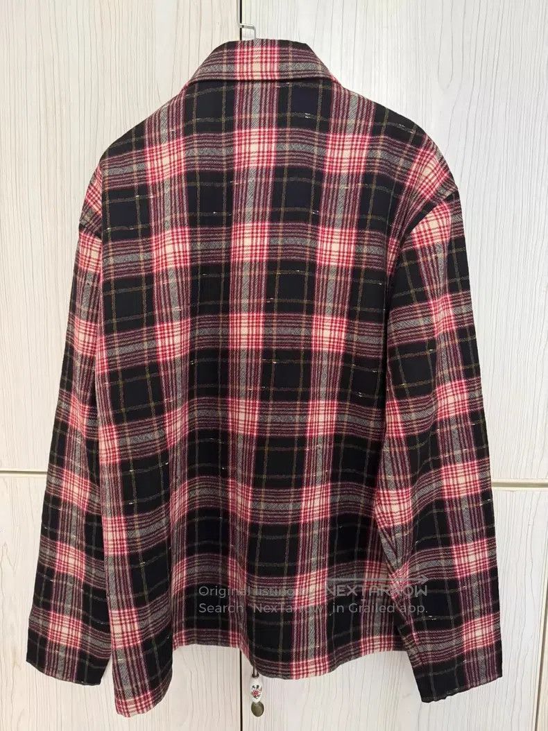 Saint Laurent Paris Saint Laurent Paris Black and Red Plaid Semi-Zip Old Faded Size US XS / EU 42 / 0 - 2 Thumbnail