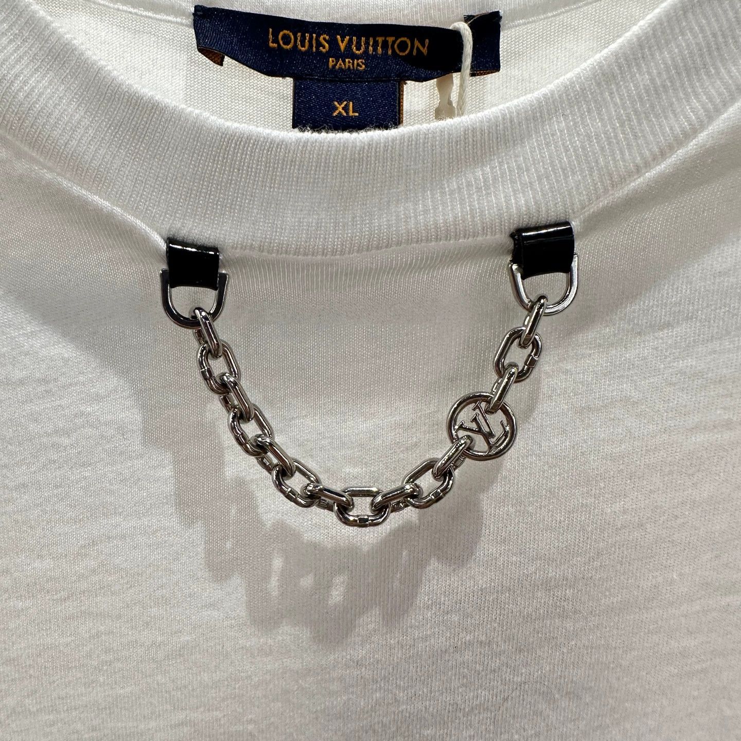 Louis Vuitton Louis Vuitton Chain Letter Short Sleeve Tee XL Cotton Size XL / US 12-14 / IT 48-50 - 6 Thumbnail