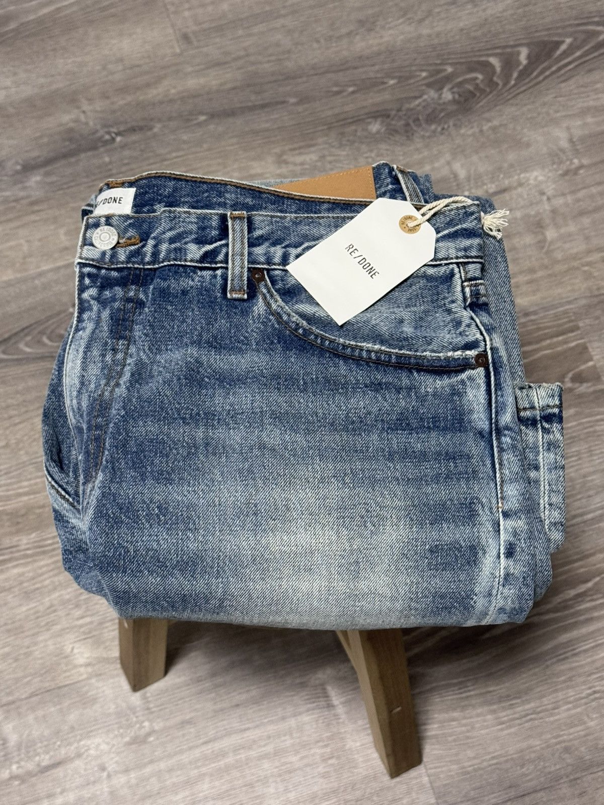 RE/DONE RE/DONE Men’s 90s Slim Fit Jeans Mid Worn Light Blue Denim Size US 36 / EU 52 - 4 Thumbnail