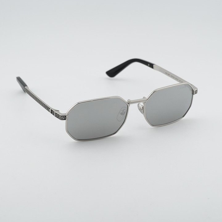 Versace Versace VE2297 1000/6G Sunglasses Silver Rectangle Frame Size ONE SIZE - 4 Thumbnail