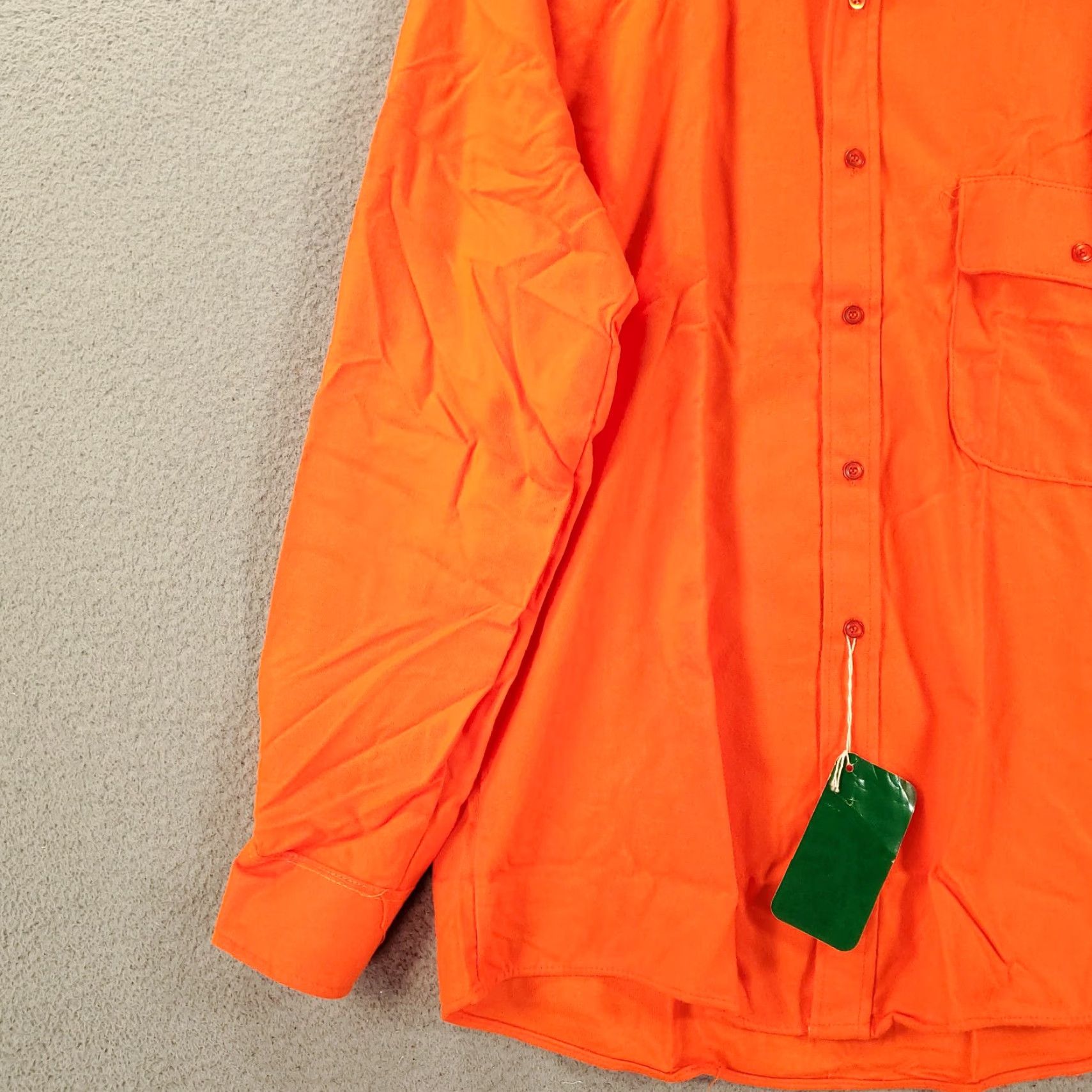 Hunter VINTAGE New Hunters Safety Orange Flannel Shirt Mens Medium Hunting Blaze NOS Old Stock SPORTS AFIELD Button-Up Size US M / EU 48-50 / 2 - 3 Thumbnail