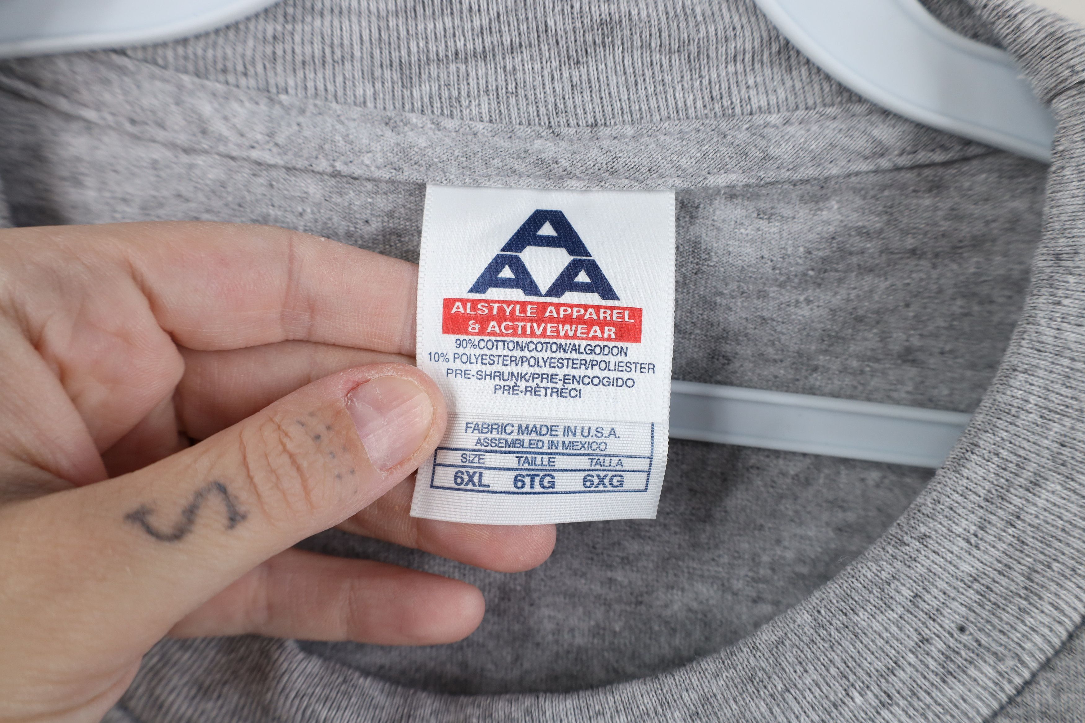 Vintage Vintage 90s Streetwear Short Sleeve T-Shirt Heather Gray Size US XXL / EU 58 / 5 - 8 Thumbnail