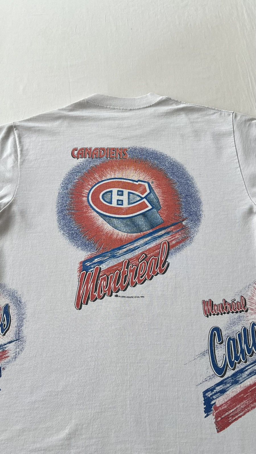 NHL Vintage 1993 Montreal Canadiens NHL Hockey Bulletin T-shirt Size US S / EU 44-46 / 1 - 17 Thumbnail