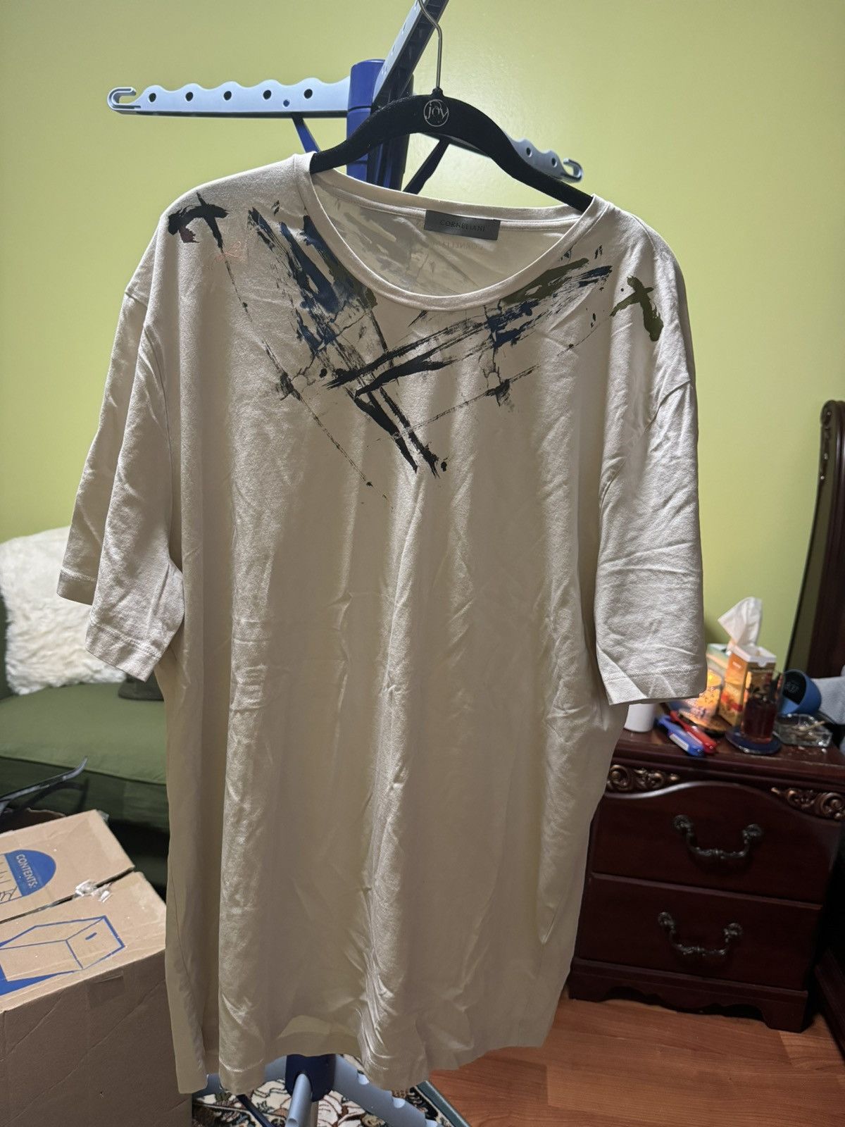 Corneliani Cornelaini Men’s Paint Brush Strokes Tee Shirt XL Size US XL / EU 56 / 4 - 1 Thumbnail
