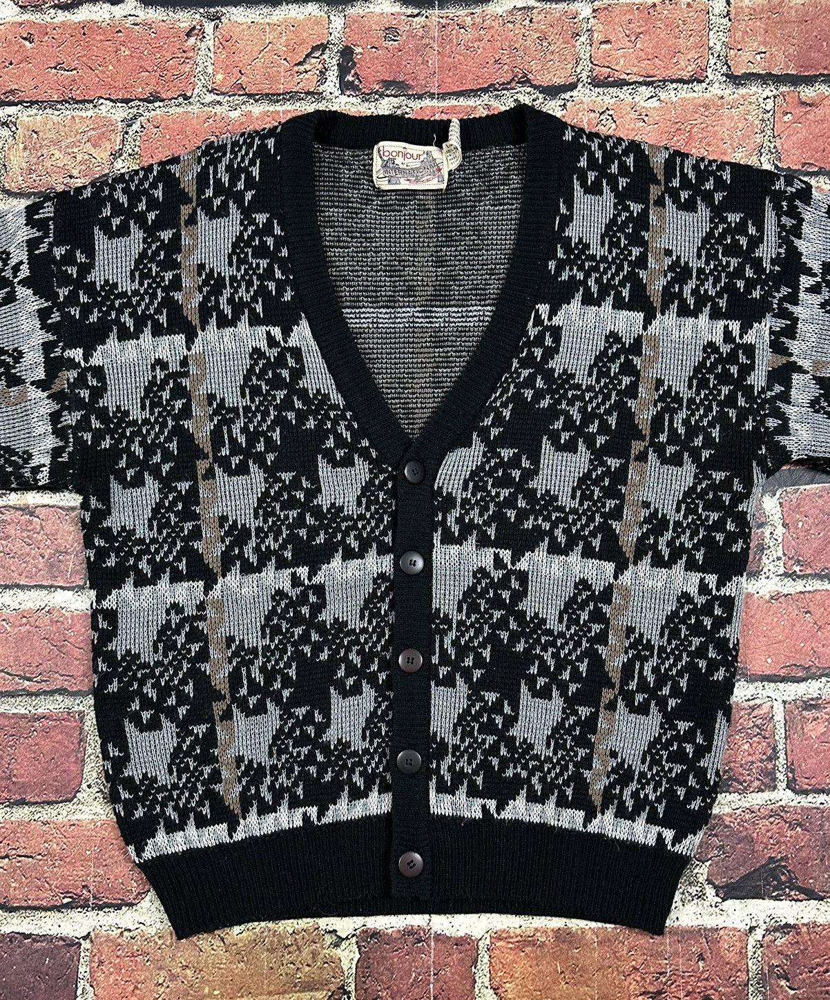 Other Vintage Bonjour International Cardigan Sweater Geometric Size US L / EU 52-54 / 3 - 2 Thumbnail