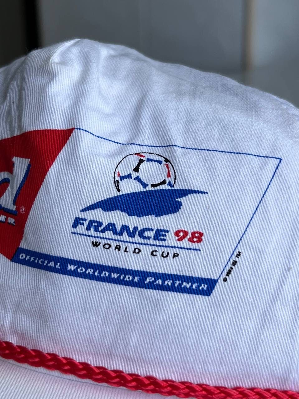 Sports Specialties Vintage 90s BUD France 98 World Cup White Cap Hat Y2K Size ONE SIZE - 2 Thumbnail