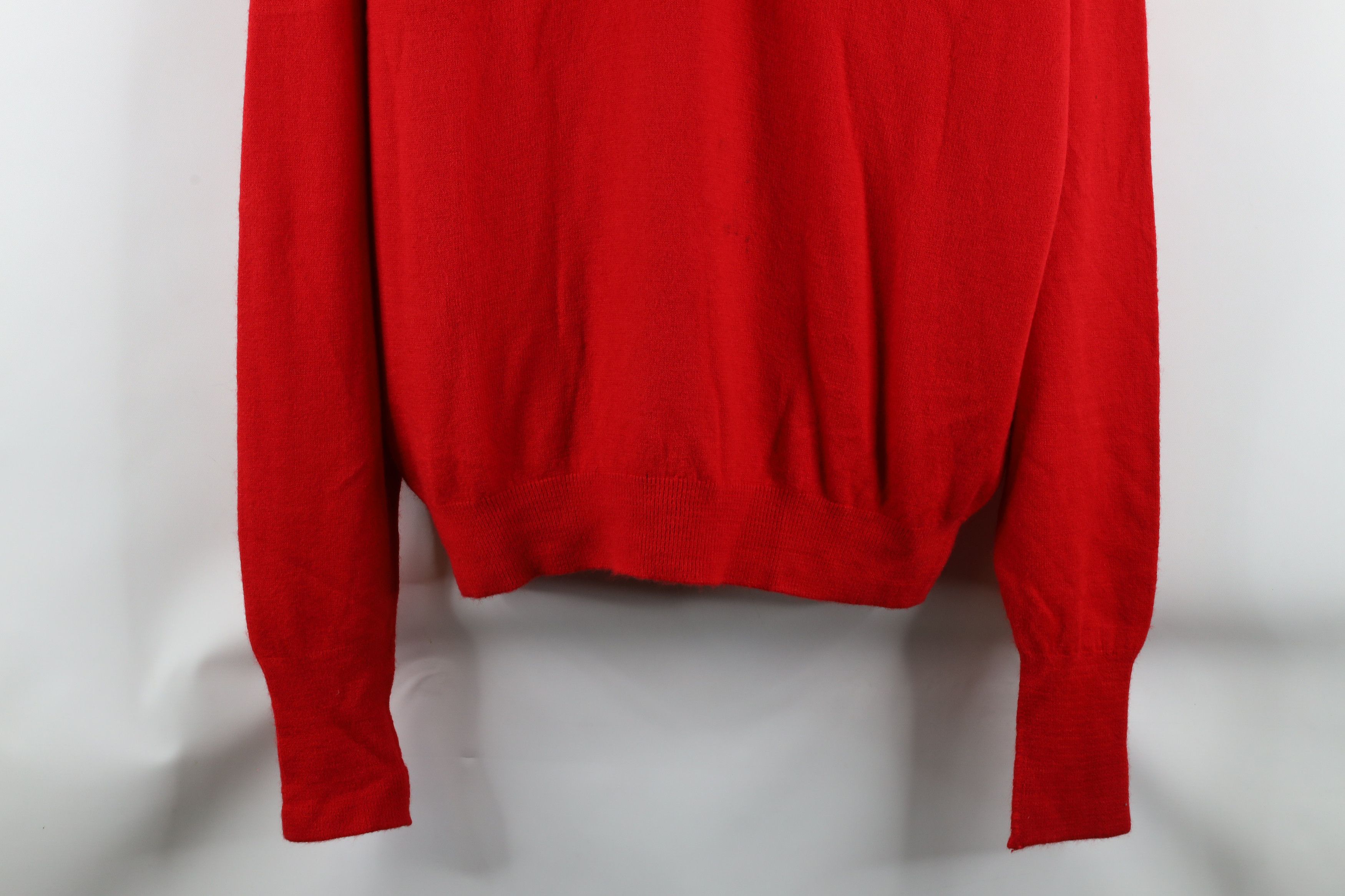 Christian Dior Monsieur × Vintage Vintage 90s Christian Dior Out Knit V-Neck Sweater Red USA Size US XL / EU 56 / 4 - 3 Thumbnail