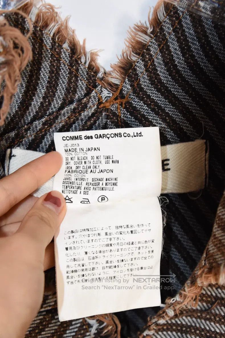 Junya Watanabe Junya Watanabe Asymmetric cut frayed brown striped top Size S / US 4 / IT 40 - 5 Thumbnail