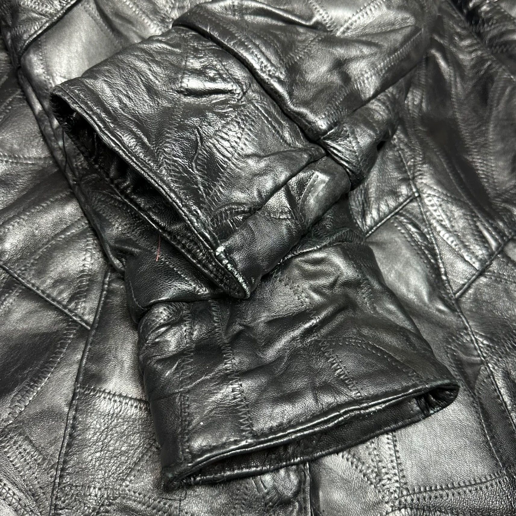 Vintage VINTAGE Maxam Womens Leather Jacket L Black Italian Mosaic Lined Jacket Womens Black Leather L SIZE L Size L / US 10 / IT 46 - 6 Thumbnail