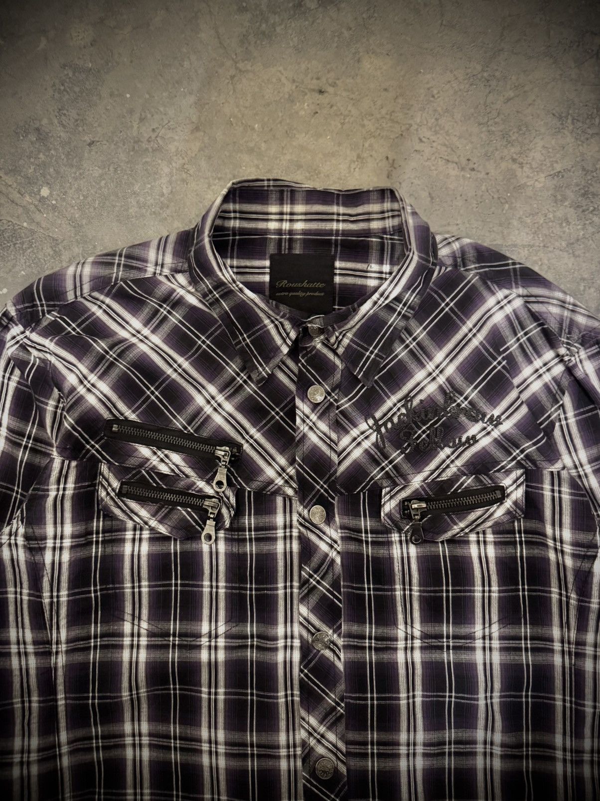 Japanese Brand Rare Roushatte Punk Plaid Flannel Size US L / EU 52-54 / 3 - 2 Thumbnail