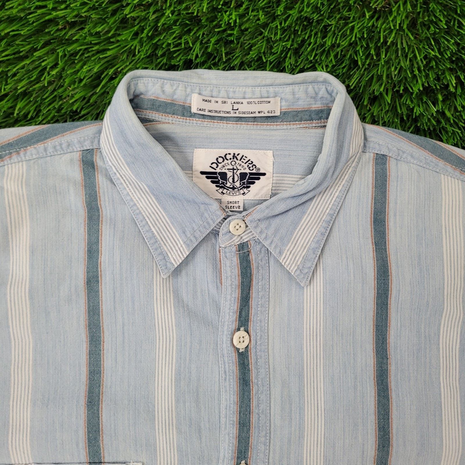Dockers VTG Dockers Baggy Button Shirt L/XL 25x30 Horizonal Stripe Size US L / EU 52-54 / 3 - 2 Thumbnail