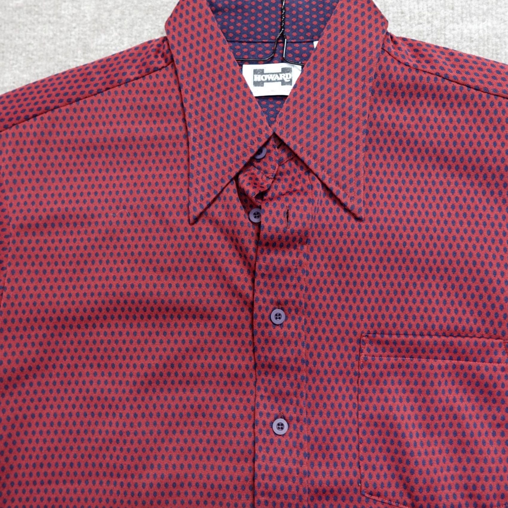 Vintage VINTAGE Howard Shirt L Red Polka Dot 70s Hippie Button-Up Long Sleeve Point Collar Mens Size US L / EU 52-54 / 3 - 2 Thumbnail