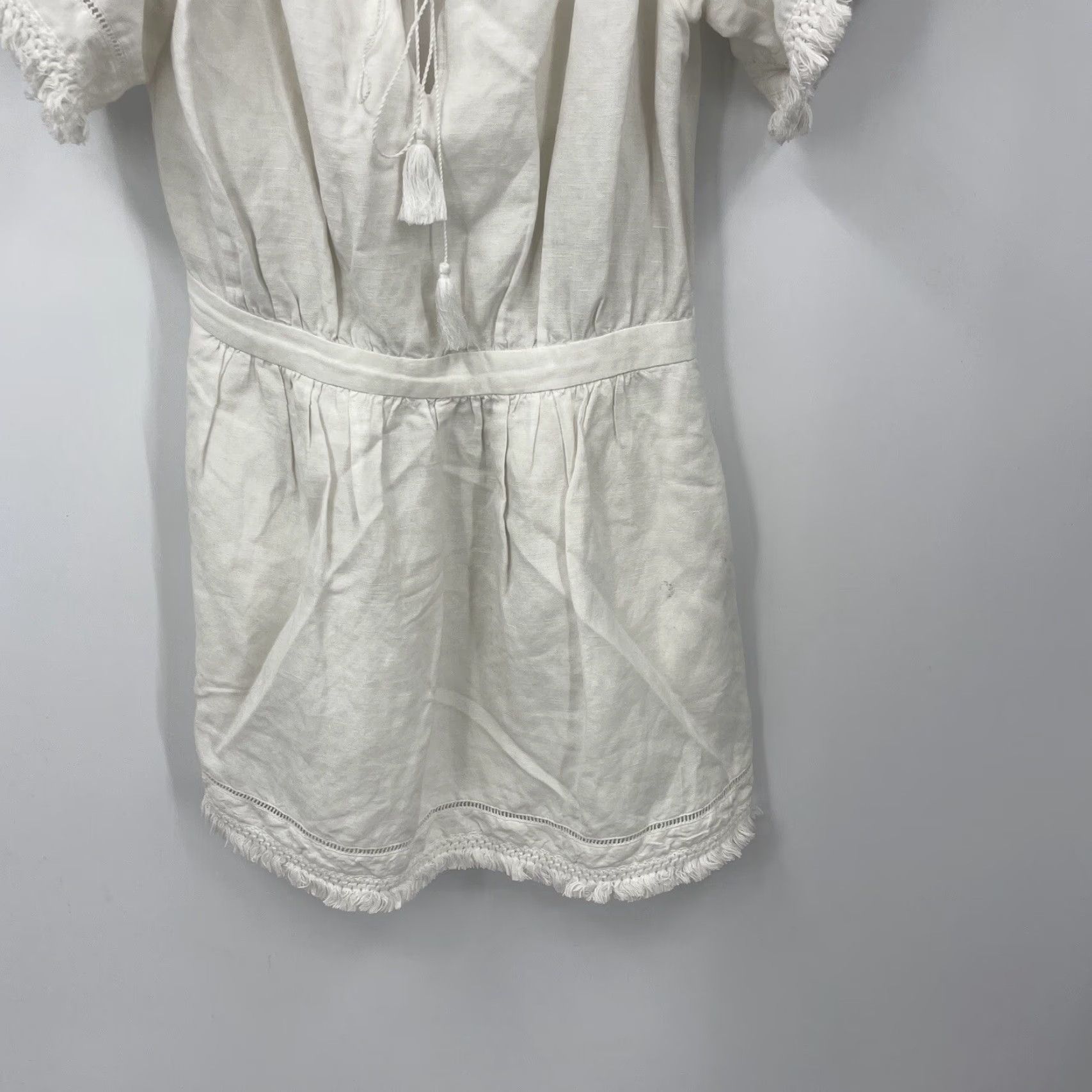 Vintage TJD Dress The Jetset Diaries Womens Mid Ivory Mini Linen Blend Cottagecore Size M / US 6-8 / IT 42-44 - 5 Thumbnail