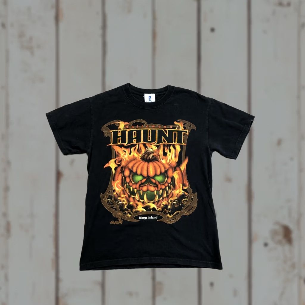 Vintage Kings Island Halloween Haunt Shirt Mens Small Black Cedar Fair T-Shirt Size US S / EU 44-46 / 1 - 1 Thumbnail