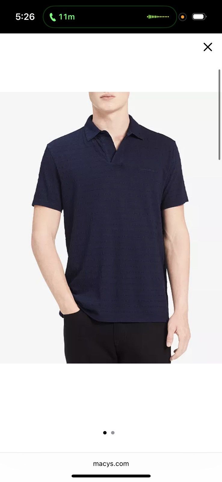 Calvin Klein Calvin Klein Jeans Textured-Stripe Johnny-Collar Polo Shirt Size US M / EU 48-50 / 2 - 5 Thumbnail
