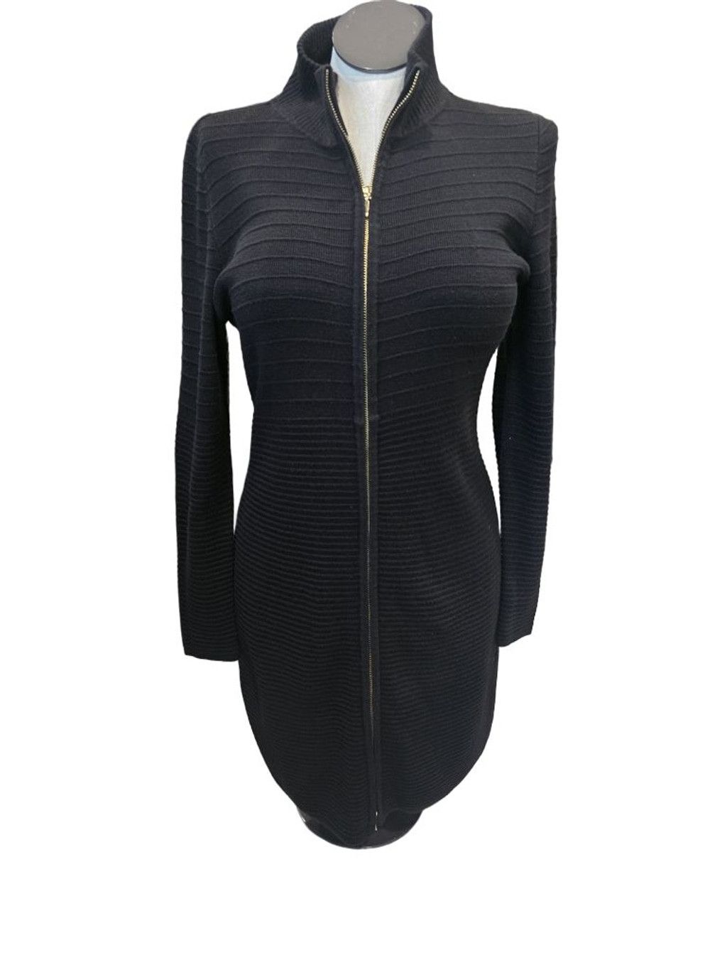 calvin klein black sweater dress Calvin Klein Piped Split-Sleeve Sweater Dress