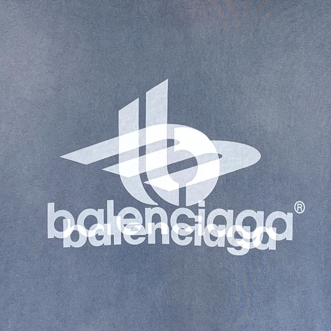 Balenciaga Balenciaga Haze Blue Phantom Overlapping Logo Unisex Hoodie Size US M / EU 48-50 / 2 - 5 Thumbnail