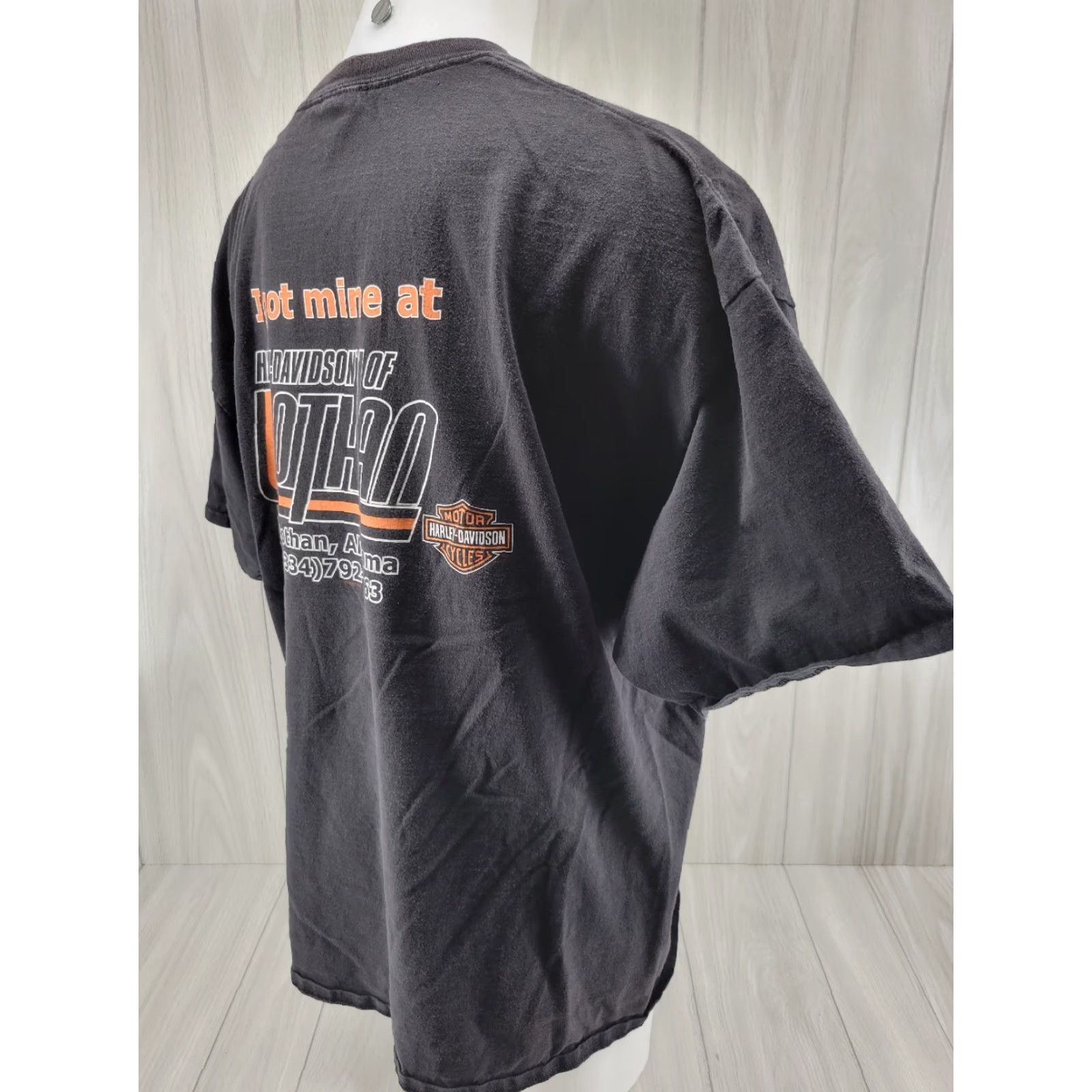 Harley Davidson Harley-Davidson T-Shirt Mens 3XL Black I Got Mine At Dothan Alabama Solid Short Sleeve Logo Print Vintage No Size US XXL / EU 58 / 5 - 6 Thumbnail