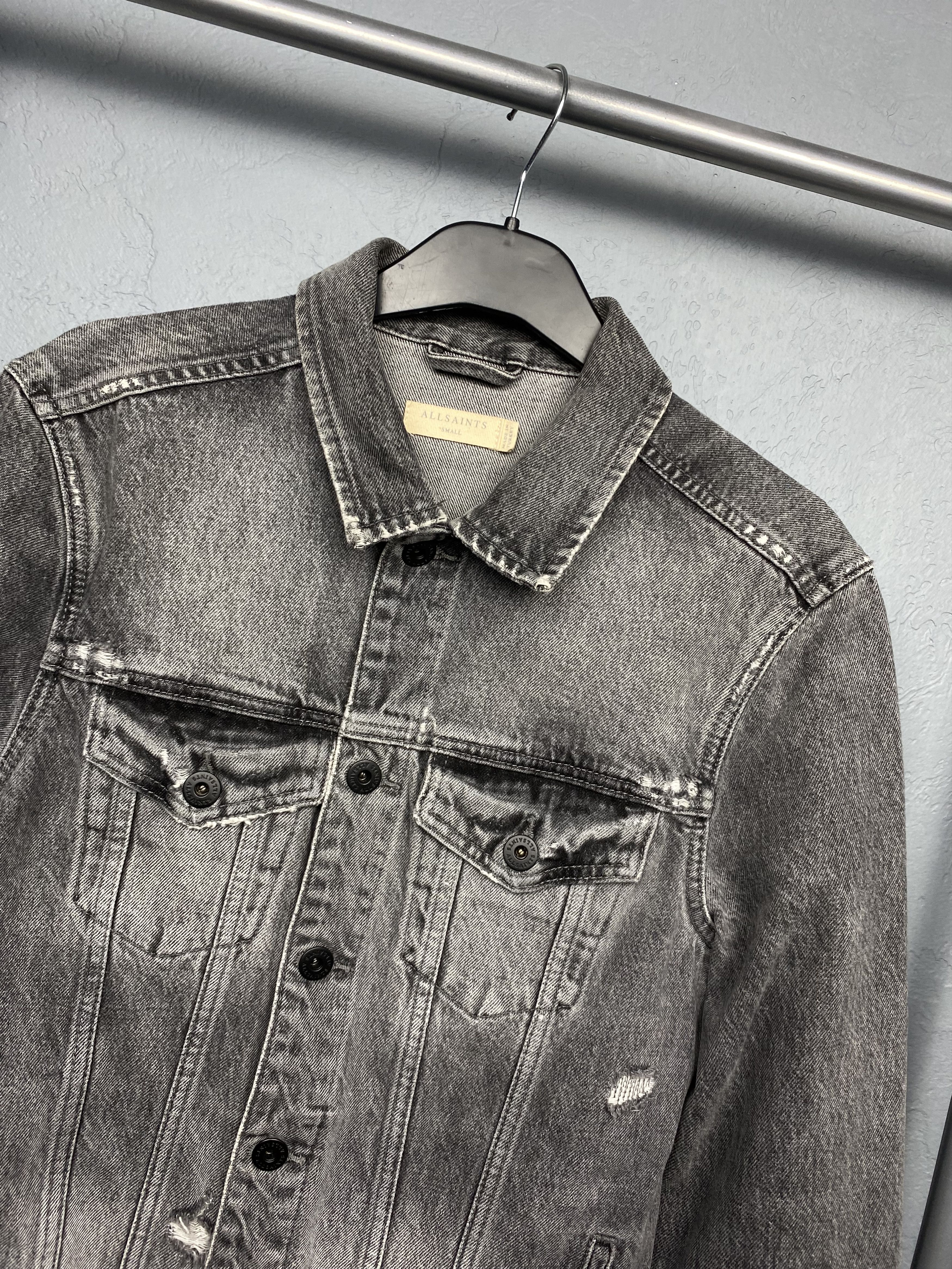 Allsaints Allsaints Vintage Mens Bilton Distressed Denim Jacket Size US S / EU 44-46 / 1 - 2 Thumbnail