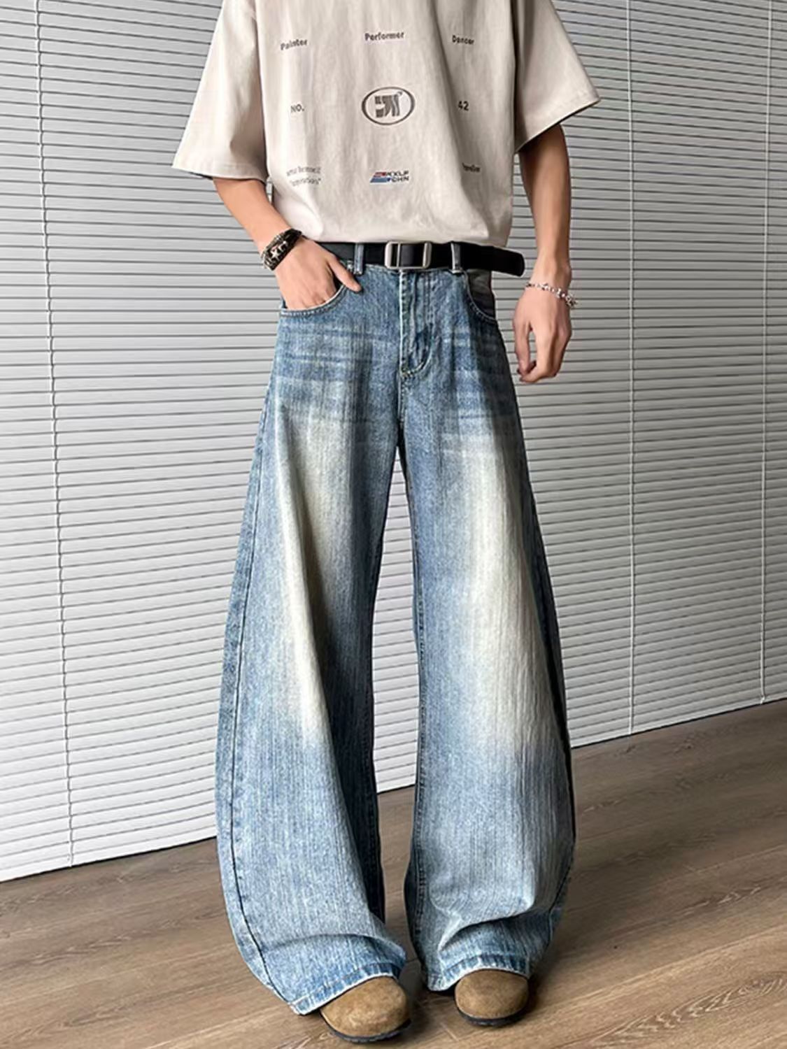 Vintage Blue Vintage Loose-Fit "Cleanfit" Curved-Leg Jeans Size US 32 / EU 48 - 2 Thumbnail
