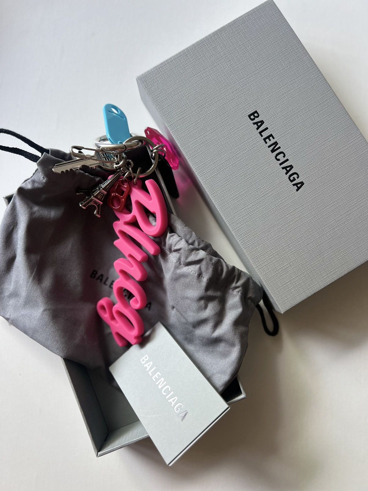 Balenciaga 💥$1.1K VALUE💥 Hourglass Pink Soft Big Souvenir Key Chain Size ONE SIZE - 3 Thumbnail