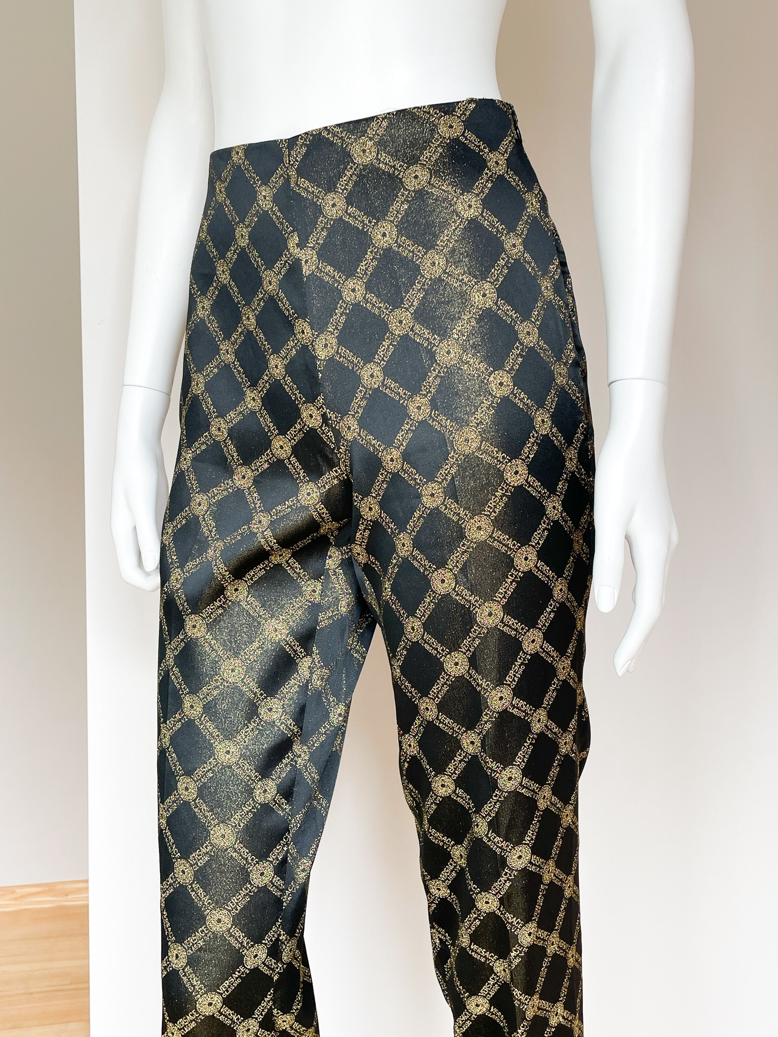 Versace black and gold pants Size 24" / US 00 / IT 34 - 4 Thumbnail