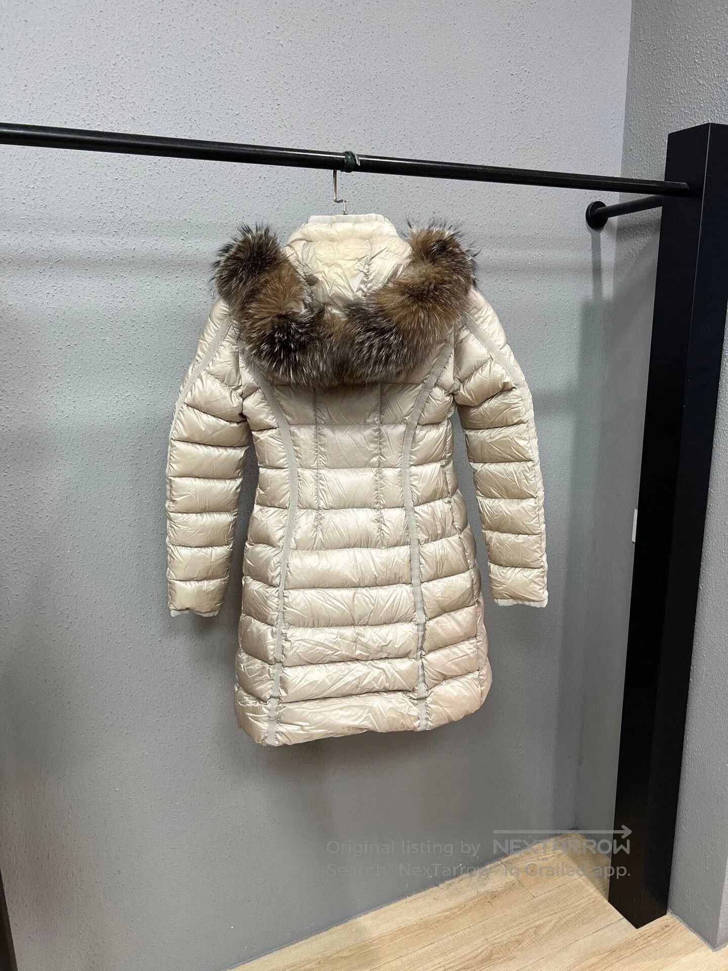 Moncler long puffer coat with fur collar. Size XXS / US 00 / IT 34 - 2 Thumbnail