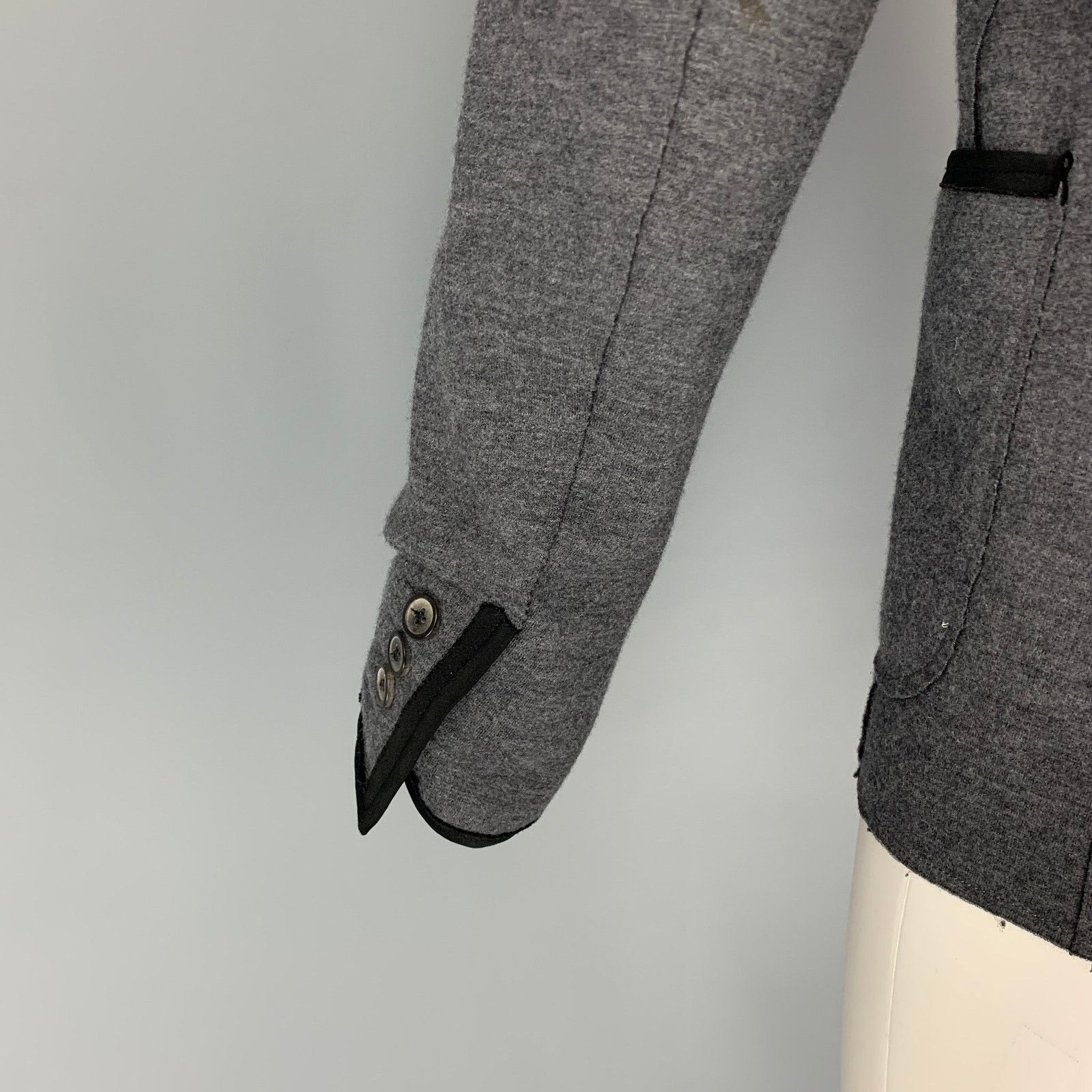 Lanvin LANVIN Gray Black Heather Wool Blend Notch Lapel Sport Coat Size 36R - 5 Thumbnail