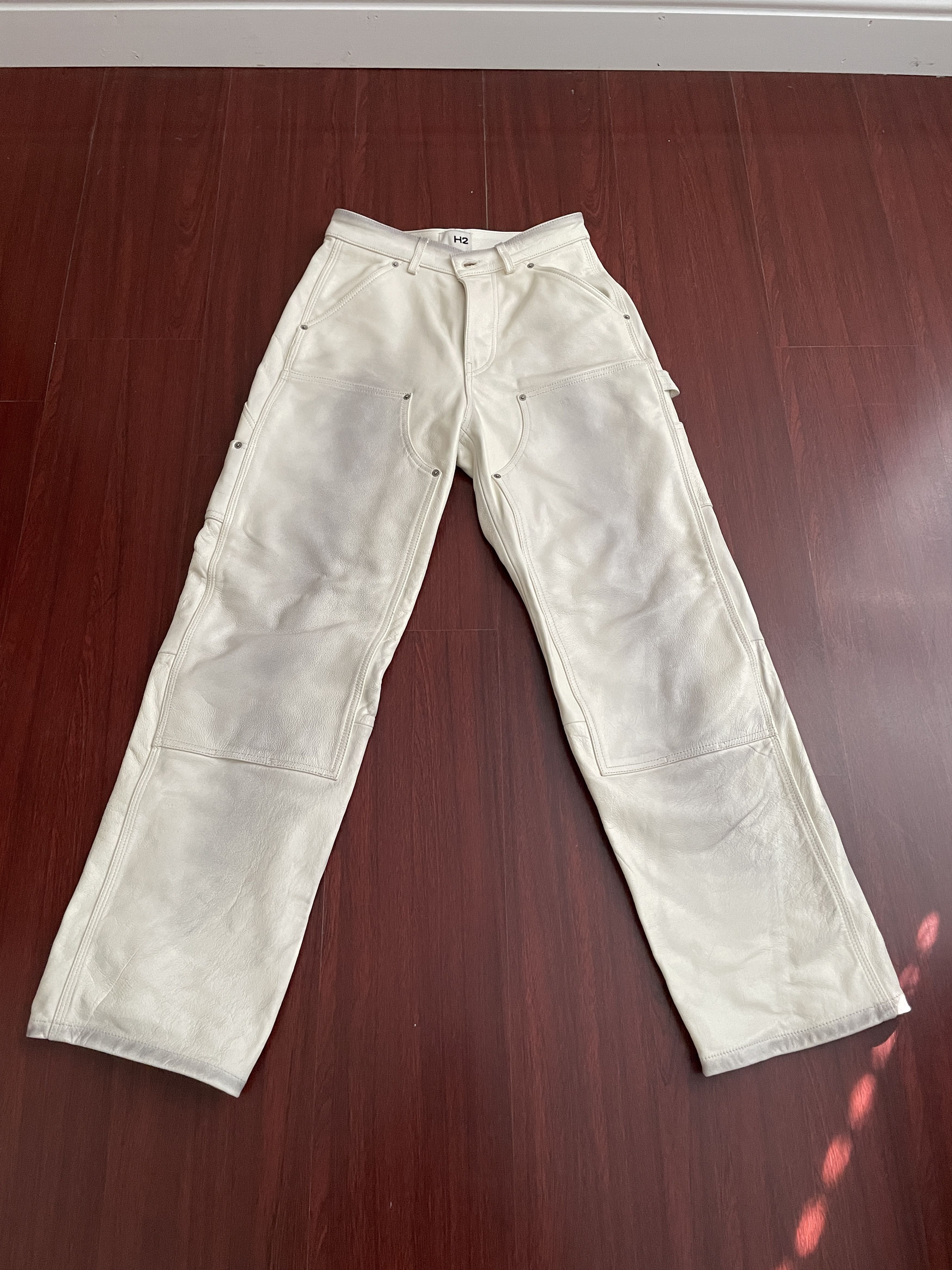 H&M × Heron Preston Double Knee Leather Pants Size US 29 - 1 Thumbnail