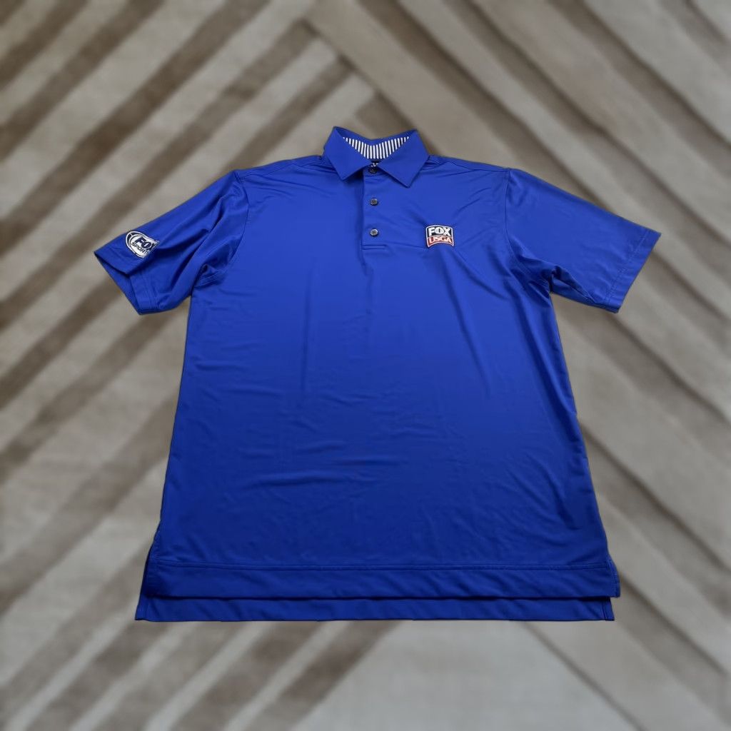 Footjoy Footjoy Mens Polo Shirt Golf FOX SPORTS USGA size Medium Polo Shirt Casual Activewear Blue 31 Chest 22.5 Sleeve Short Logo Modern Preppy Sports Mens Size US M / EU 48-50 / 2 - 1 Thumbnail