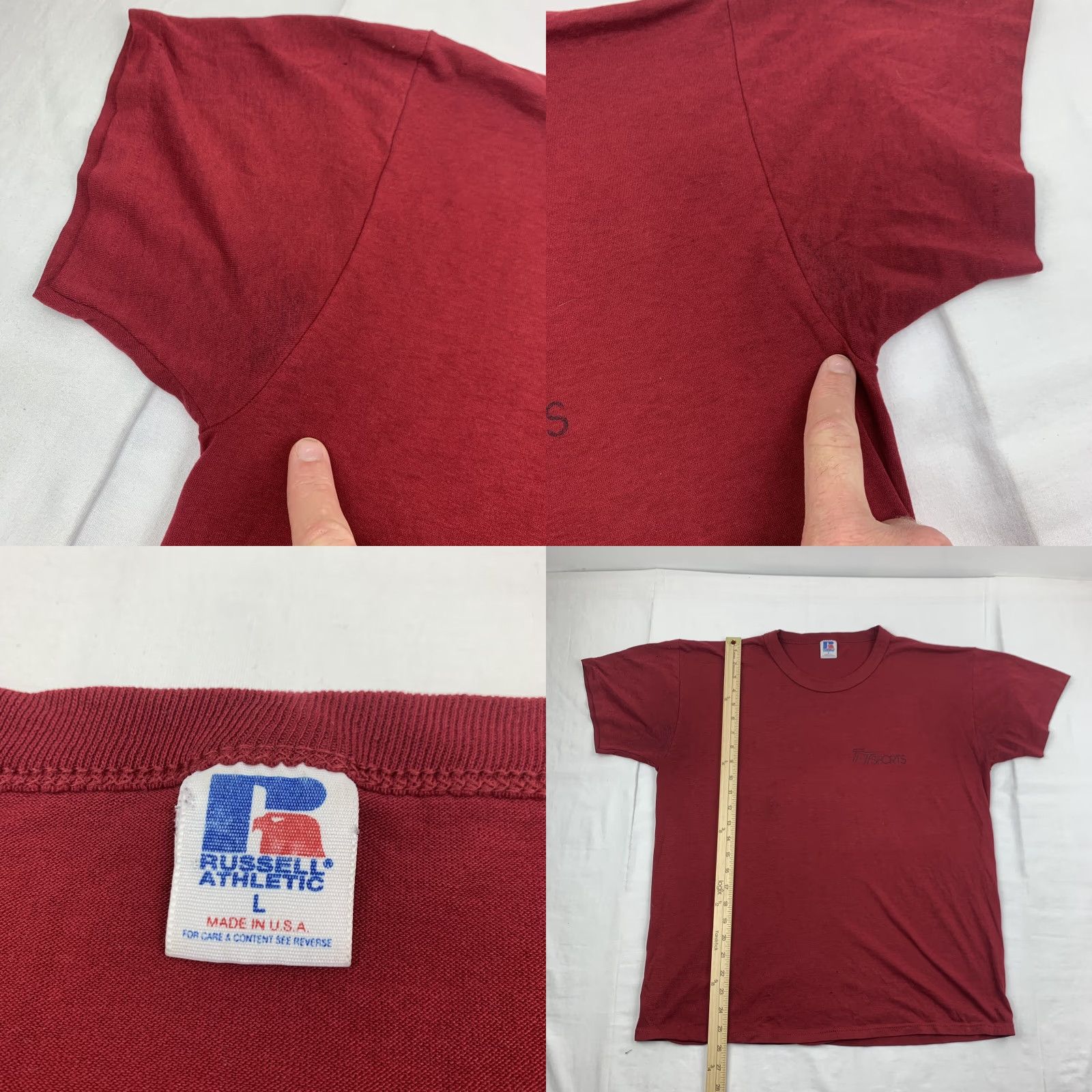 Russell Athletic VINTAGE Russell Athletic T Shirt T&T Sports Adult Large Red 90s Mens Size US L / EU 52-54 / 3 - 8 Thumbnail