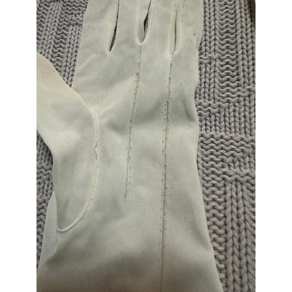 Vintage Vintage white fabric wrist length gloves READ Size ONE SIZE - 5 Thumbnail