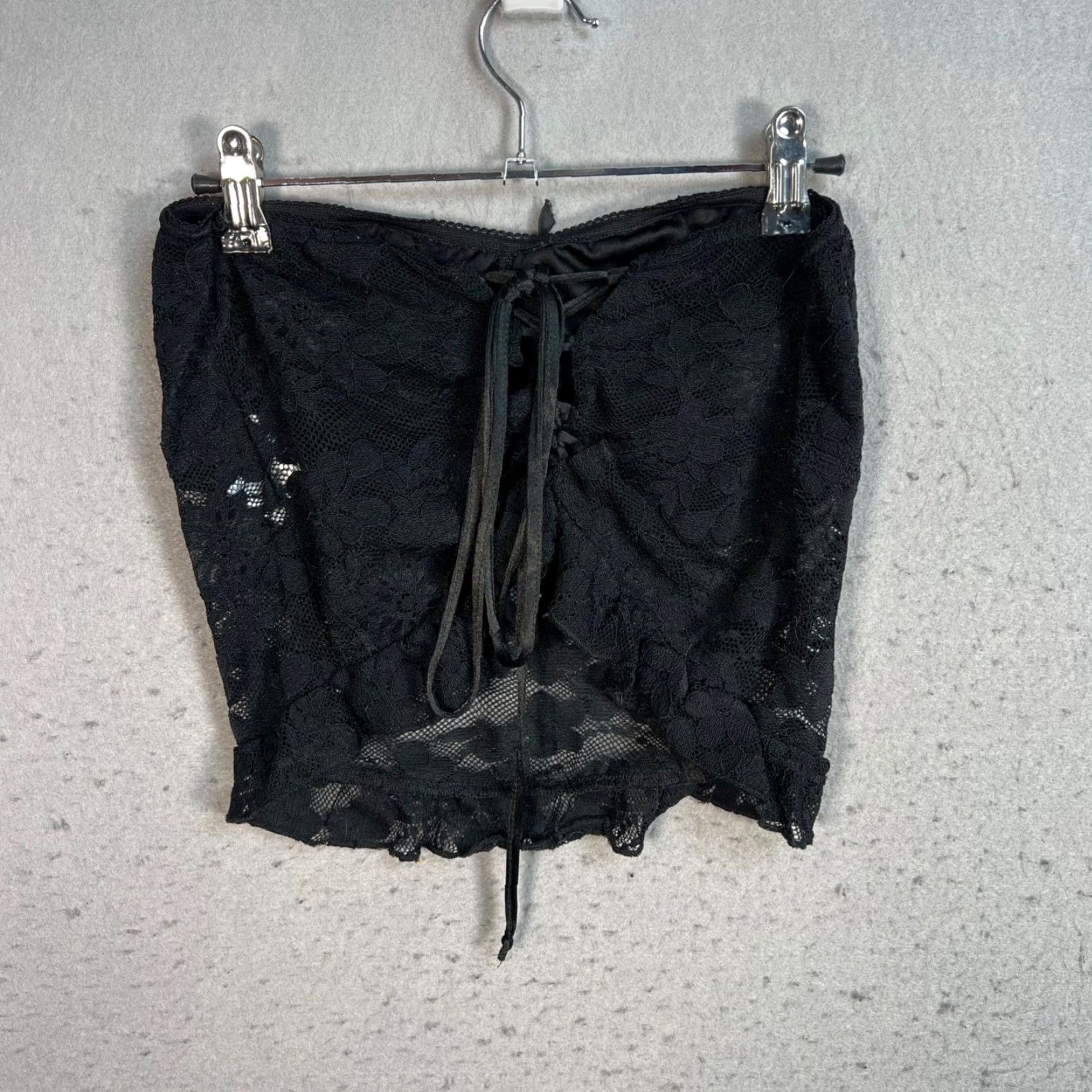 Vintage Motel Womens Size XL Black Lace Strapless Top Shirt Top Womens XL Black Lace Strapless Motel 90s? Size XL / US 12-14 / IT 48-50 - 2 Thumbnail