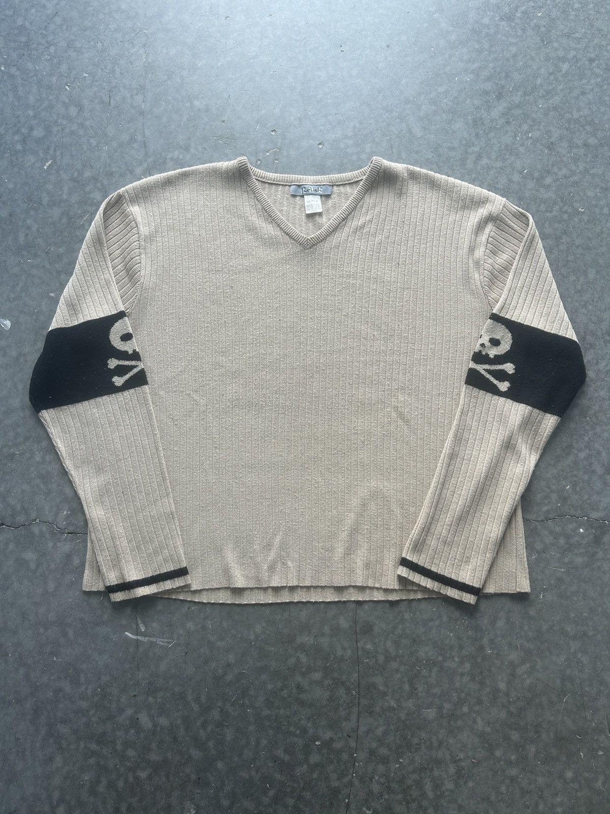 Vintage Vintage 90s Skull Sweater Boxy Cropped Fit Size US L / EU 52-54 / 3 - 1 Thumbnail