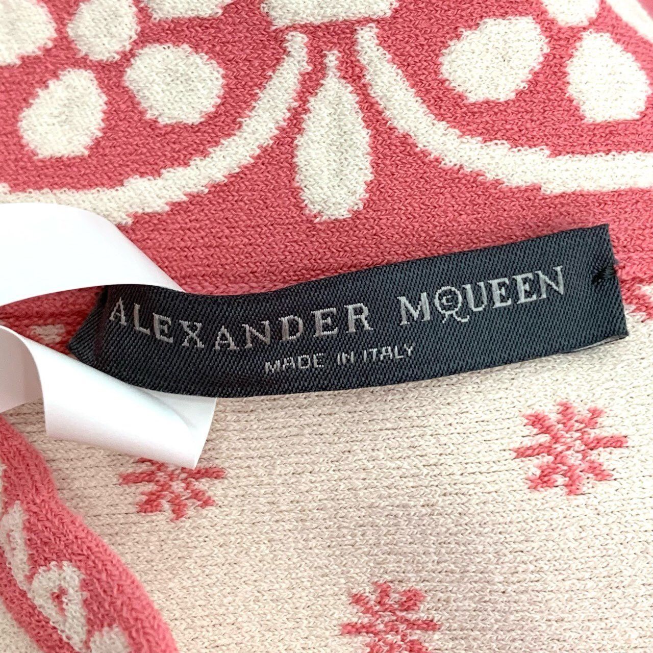 Alexander McQueen Alexander Mcqueen Pink & Cream Floral Print Knit Skirt M Siz Size 27" / US 4 / IT 40 - 5 Thumbnail