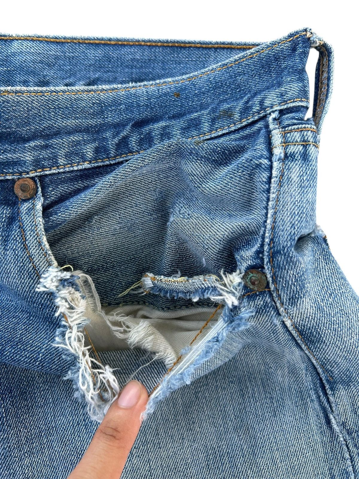 Levi's 60s-70s THRASHED Vintage Levis 6 Big E Denim Jeans Size US 33 - 9 Thumbnail