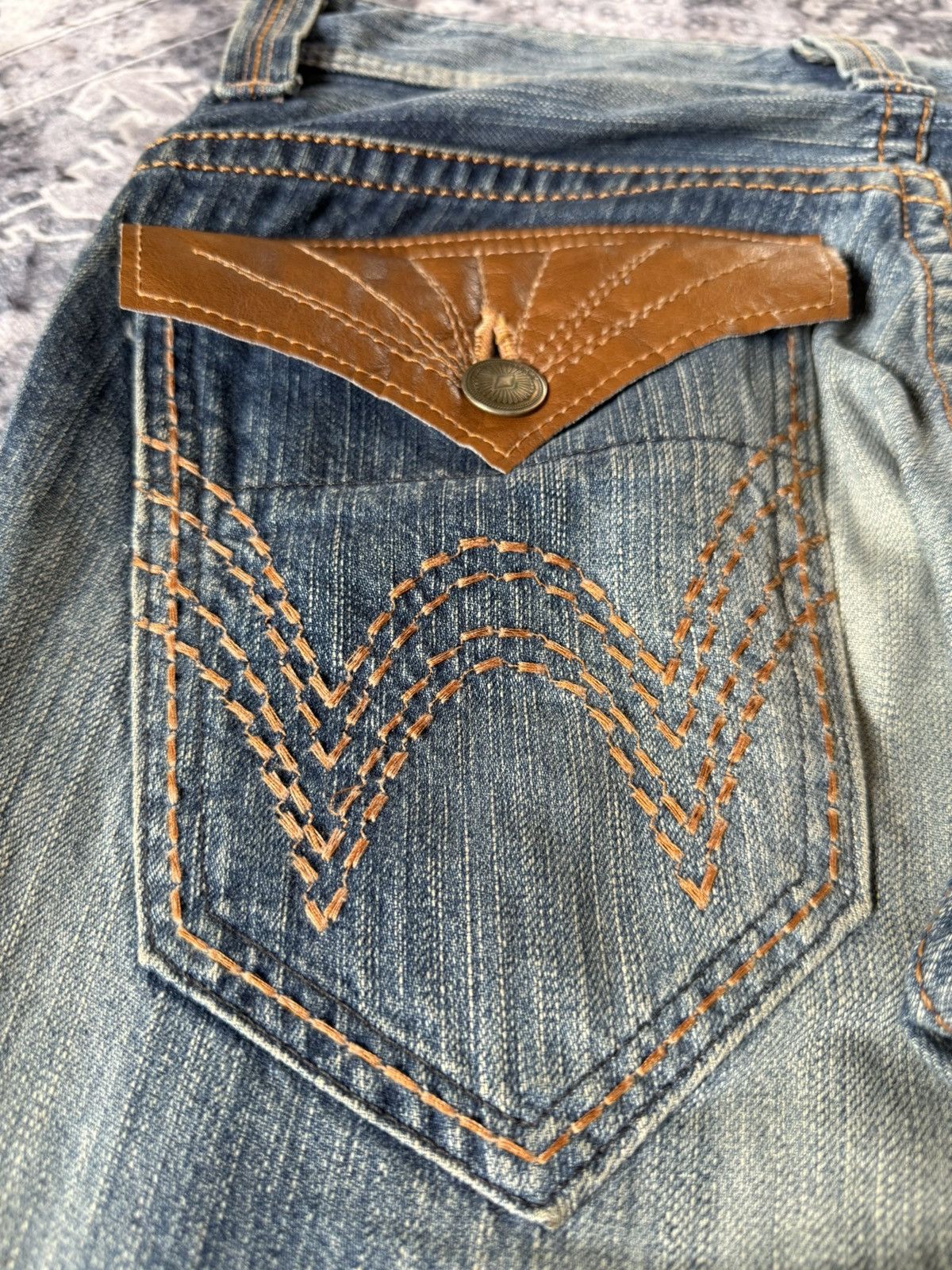 Japanese Brand Edwin 431 XV Over Stitched Western Japanese Flare Jeans Size US 29 - 11 Thumbnail
