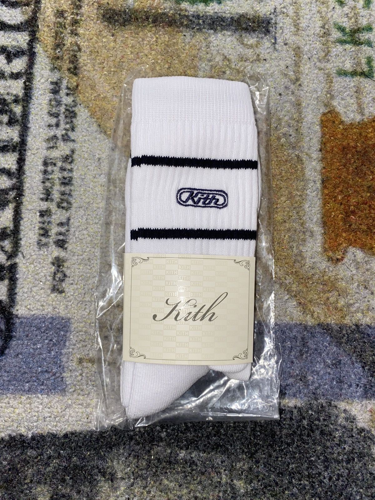 Kith Kith Embroidered Logo Striped Crew Socks Size ONE SIZE - 1 Thumbnail