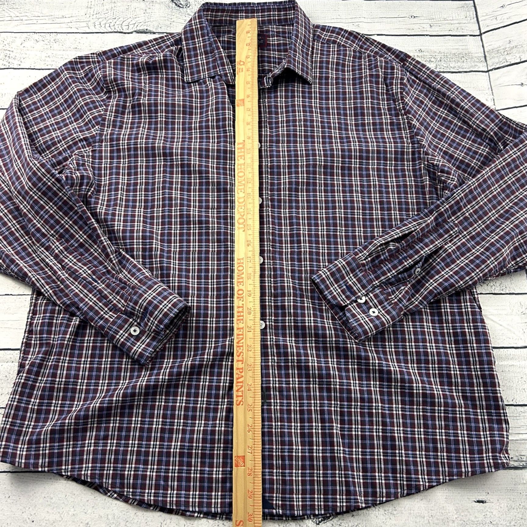 UNTUCKit UNTUCKit Long Sleeve Plaid Button-Up Shirt Men's 2XL Blue Red Knit Nylon? Size US XXL / EU 58 / 5 - 3 Thumbnail