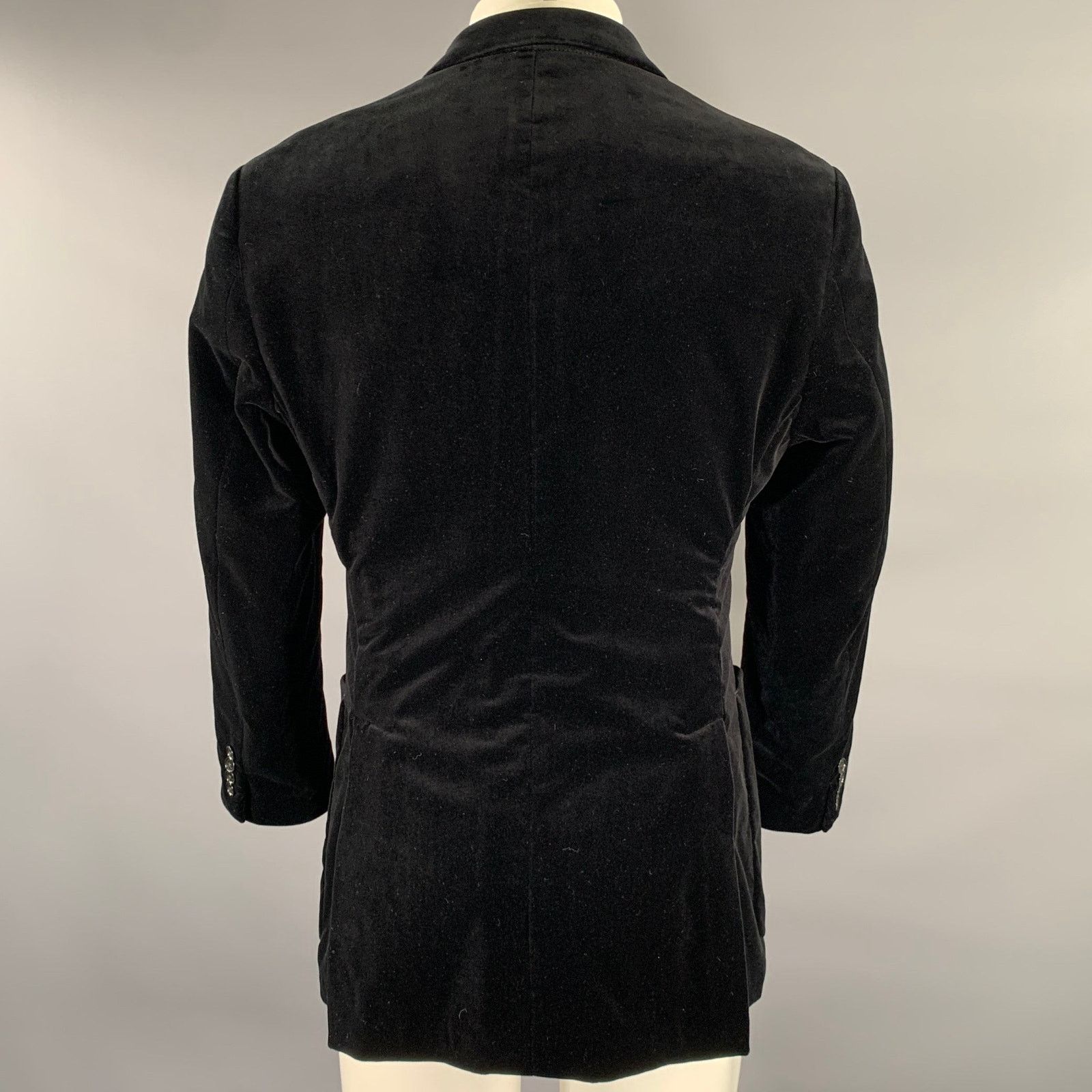 Armani Collezioni ARMANI COLLEZIONI Size 40 Black Velvet Sport Coat Size 40R - 4 Thumbnail