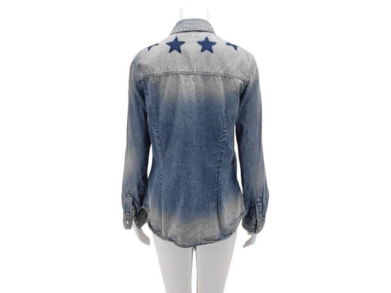 Givenchy Givenchy Blue Star Denim Shirt (98/100 New) Size XXL / US 16-18 / IT 52-54 - 2 Thumbnail