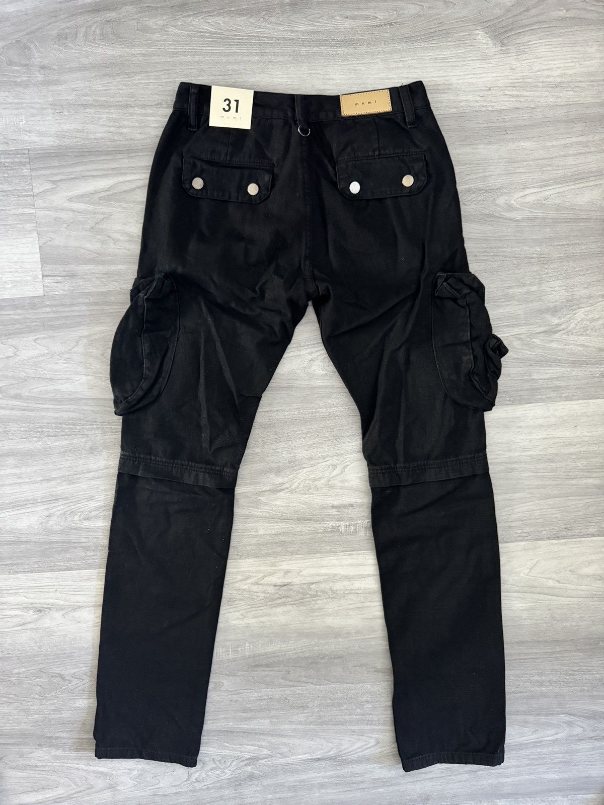 MNML Mnml Waxed Denim Cargo Pants Size US 31 - 2 Thumbnail
