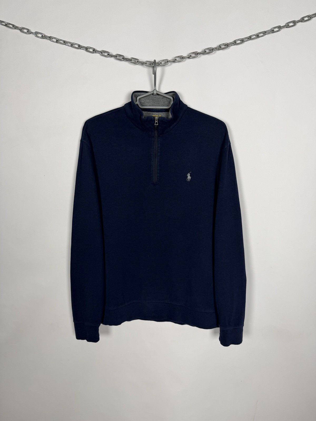 Polo Ralph Lauren Polo Ralph Lauren 1/4 Zip Sweatshirt Navy Blue Pullover Sz M Size US M / EU 48-50 / 2 - 1 Thumbnail
