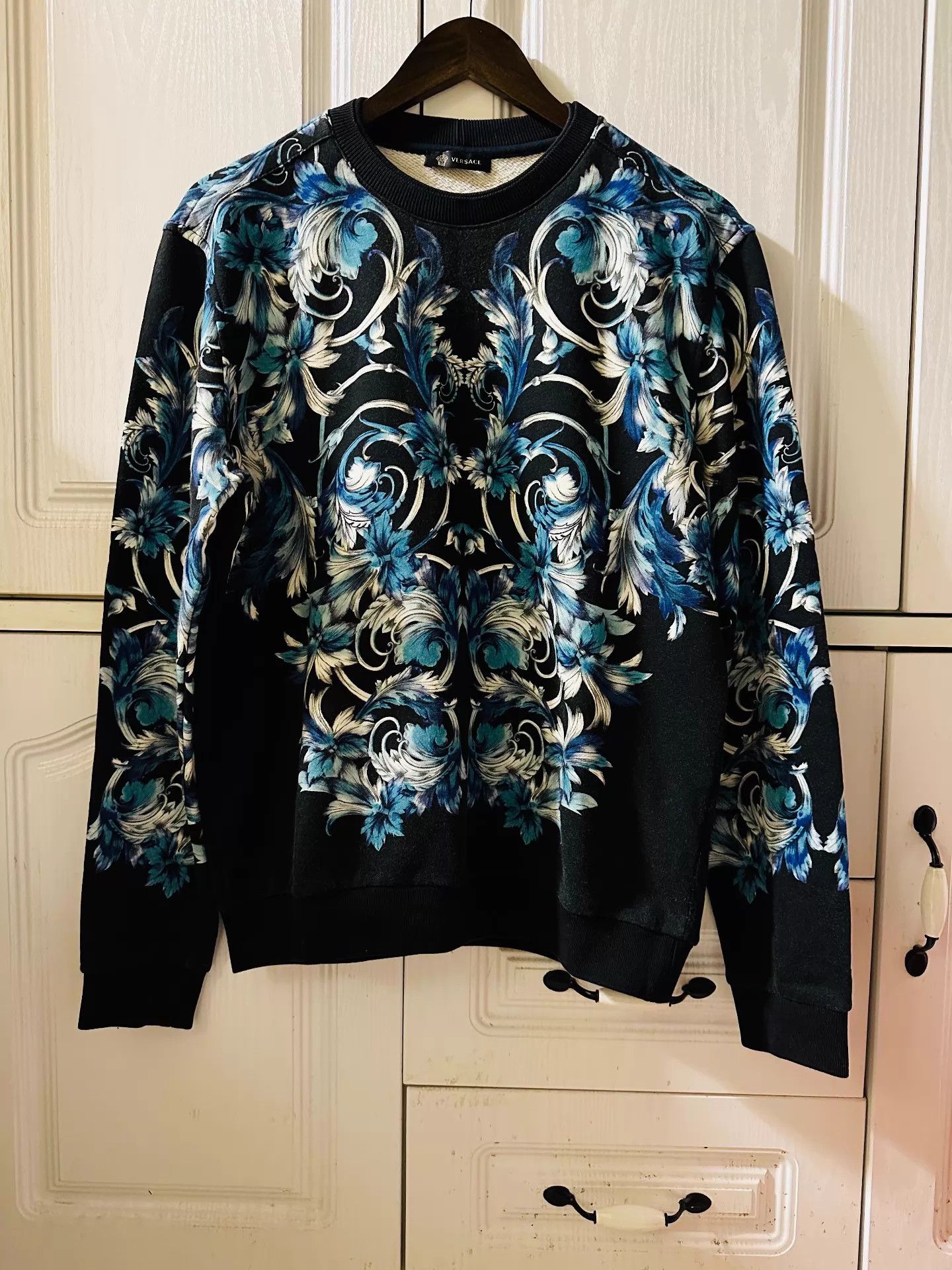 Versace Versace Main Line Blue Gold Baroque Hoodie L Size US L / EU 52-54 / 3 - 1 Thumbnail